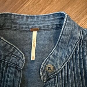 Free People Blue Button Down Shirt